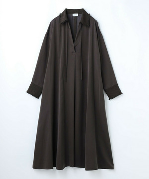 【MOGA】【Lサイズ】フィブリルサテンフレアワンピース 詳細画像 ブラウン 1