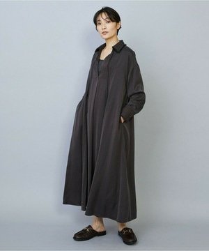 【MOGA】【Lサイズ】フィブリルサテンフレアワンピース 詳細画像 ブラウン 2