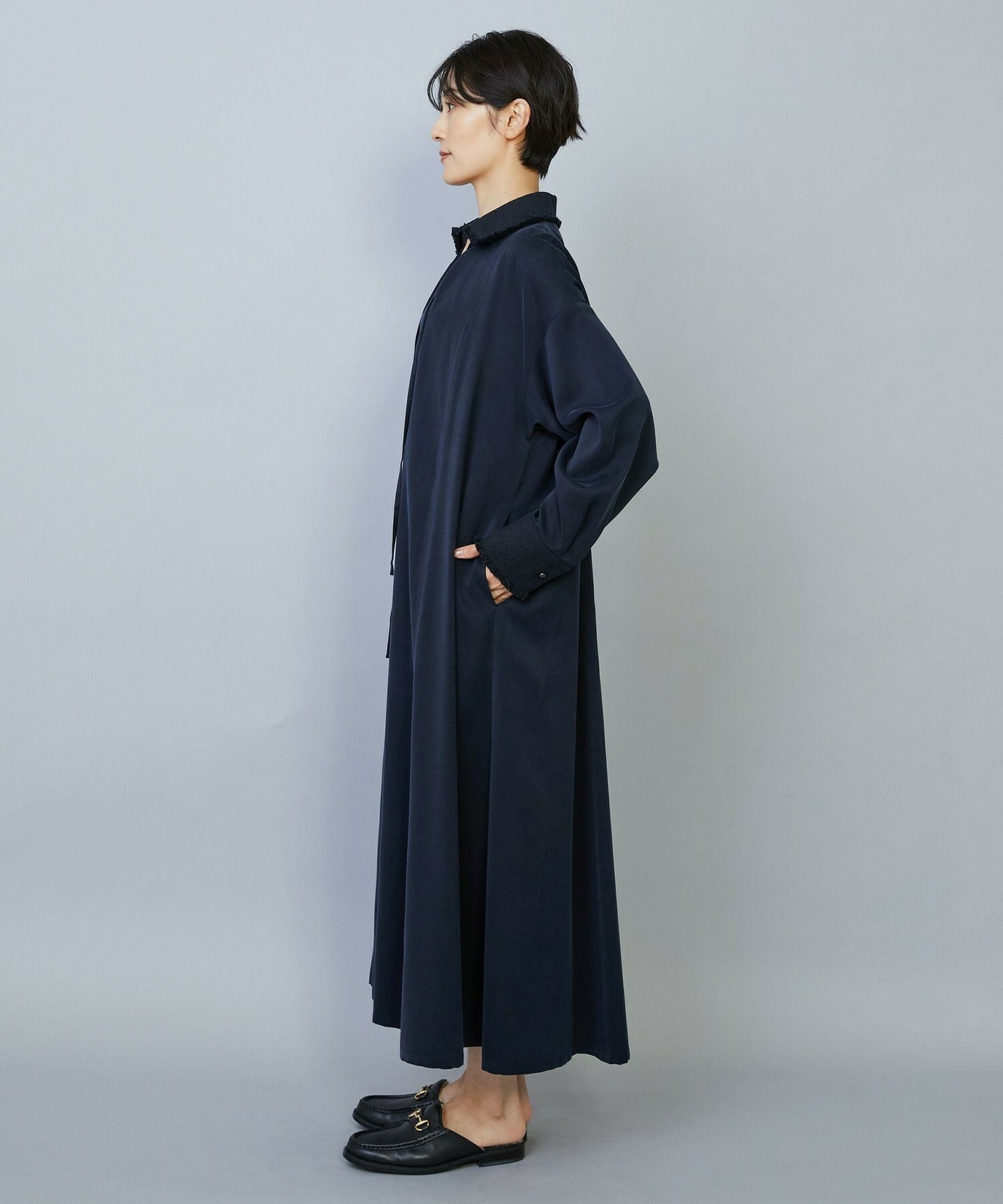 【MOGA】【Lサイズ】フィブリルサテンフレアワンピース 詳細画像 ブラウン 20