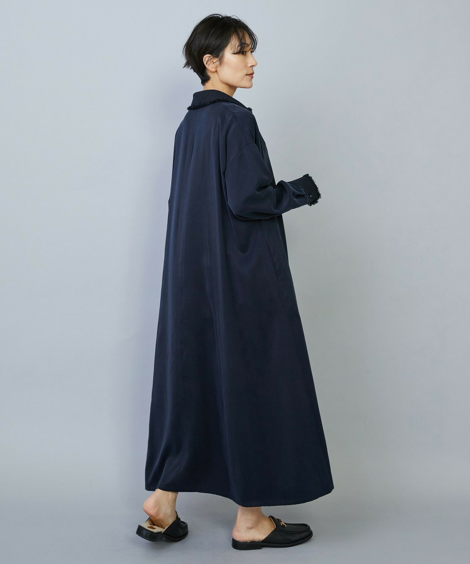 【MOGA】【Lサイズ】フィブリルサテンフレアワンピース 詳細画像 ブラウン 5