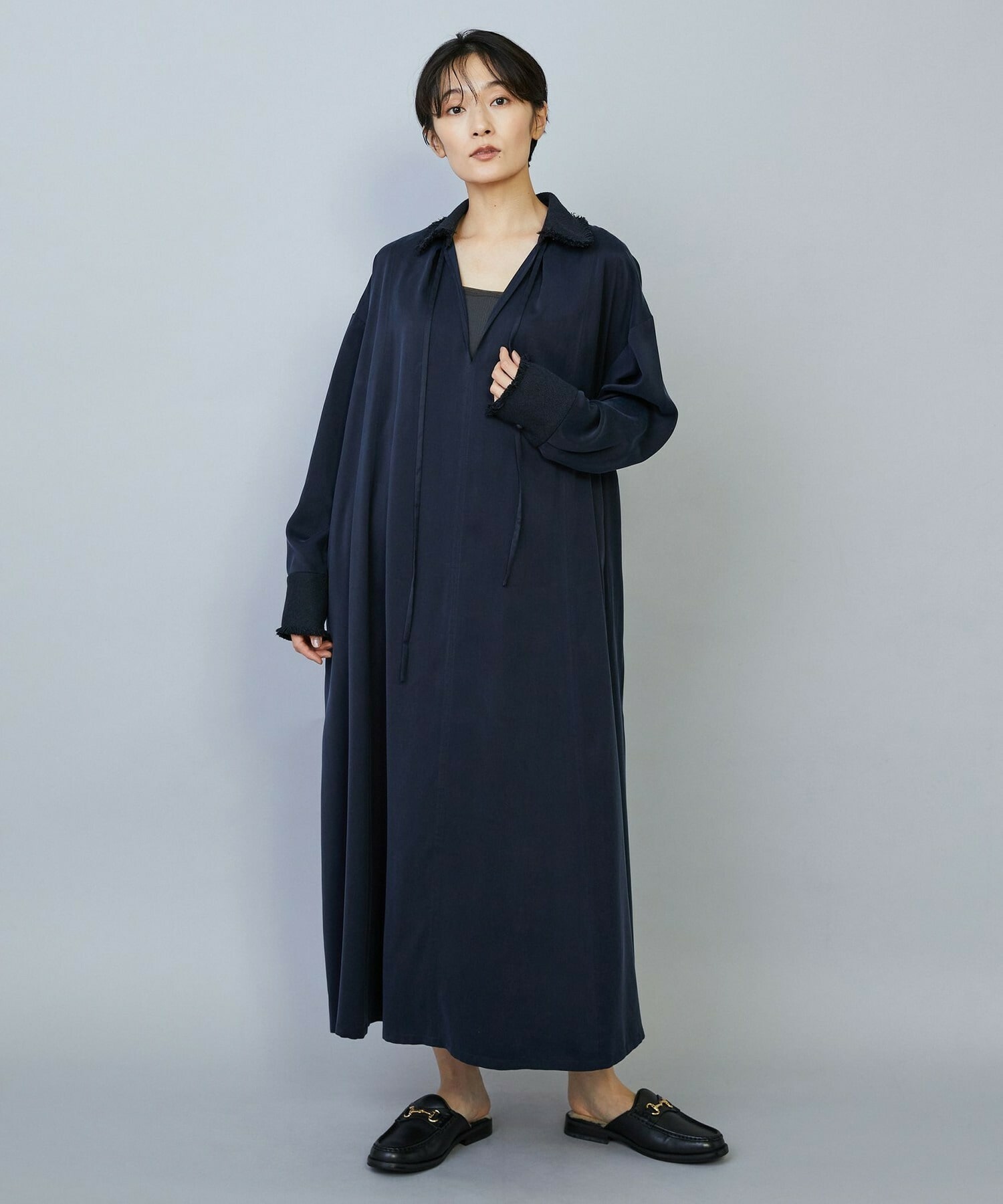 【MOGA】【Lサイズ】フィブリルサテンフレアワンピース 詳細画像 ブラウン 6