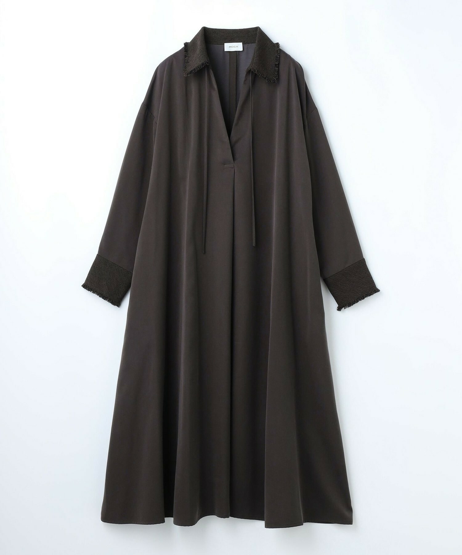 【MOGA】【Lサイズ】フィブリルサテンフレアワンピース 詳細画像 ブラウン 1