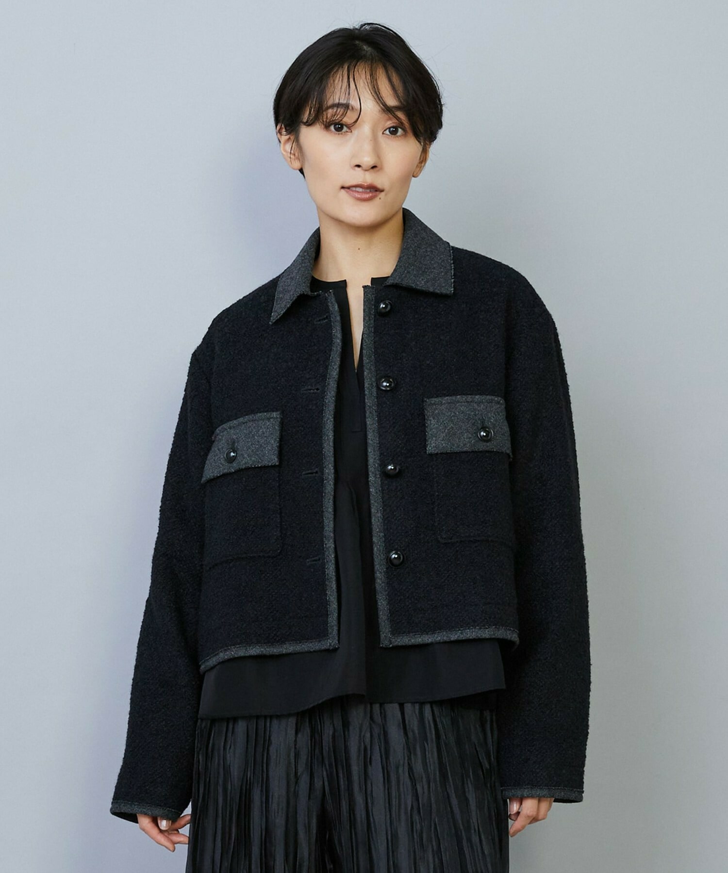 【MOGA】【Lサイズ】リングツイードジャケット 詳細画像 ブラック 2