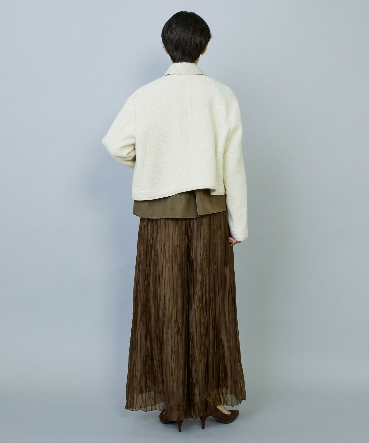 【MOGA】【Lサイズ】グローオーガンジーランダムプリーツパンツ 詳細画像 カーキ 18