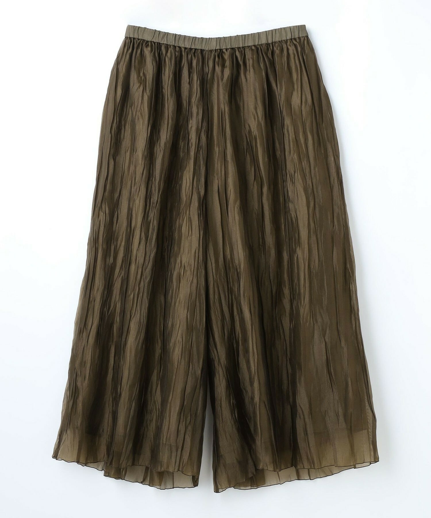 【MOGA】【Lサイズ】グローオーガンジーランダムプリーツパンツ 詳細画像 カーキ 1