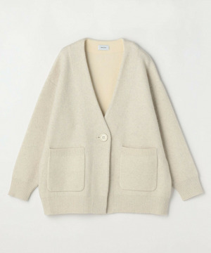 【MOGA】【Lサイズ】ラクーンダブルフェイスジャケットライクカーディガン 詳細画像 アイボリー 1