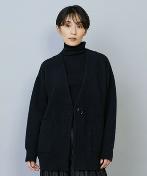 【MOGA】【Lサイズ】ラクーンダブルフェイスジャケットライクカーディガン 詳細画像 ブラック 2