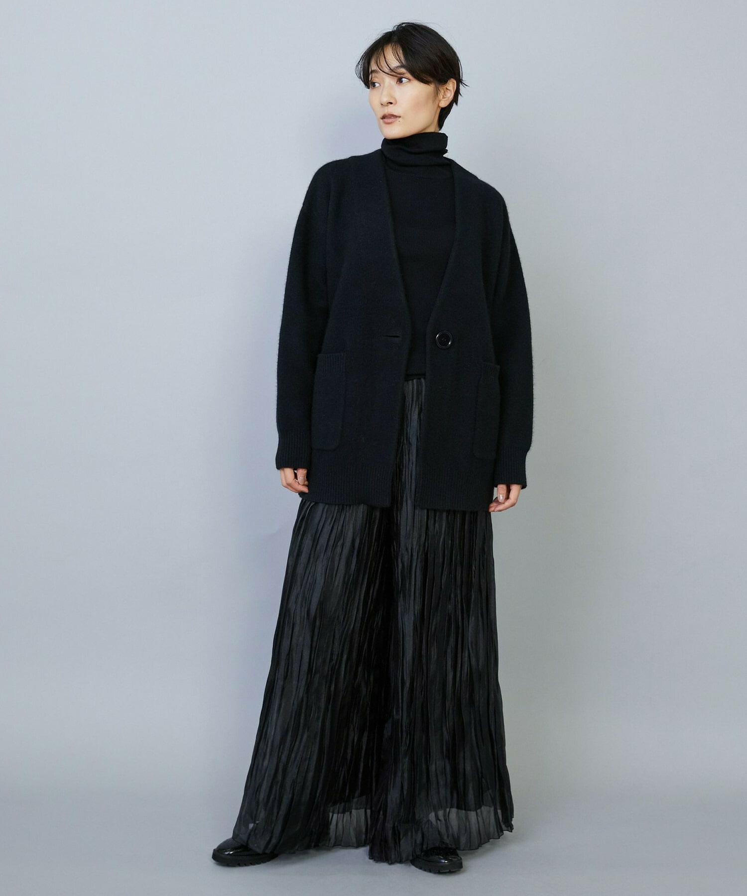 【MOGA】【Lサイズ】ラクーンダブルフェイスジャケットライクカーディガン 詳細画像 ブラック 10