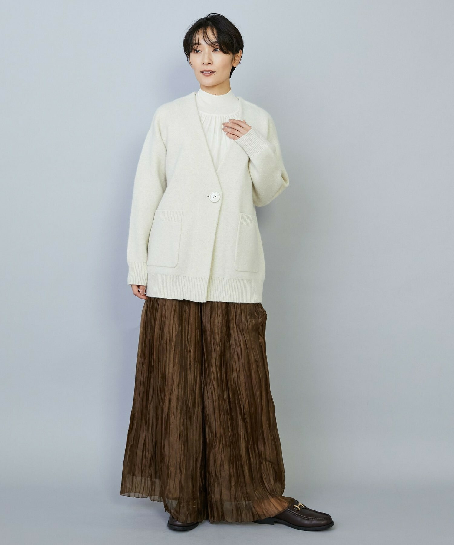 【MOGA】【Lサイズ】ラクーンダブルフェイスジャケットライクカーディガン 詳細画像 ブラック 11