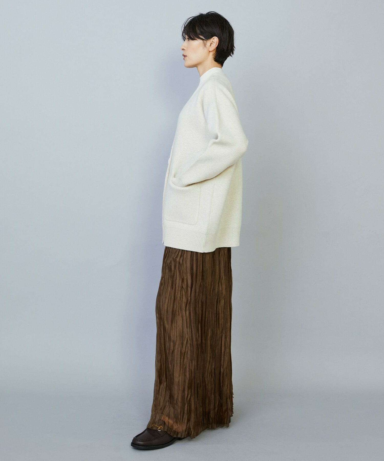 【MOGA】【Lサイズ】ラクーンダブルフェイスジャケットライクカーディガン 詳細画像 ブラック 14