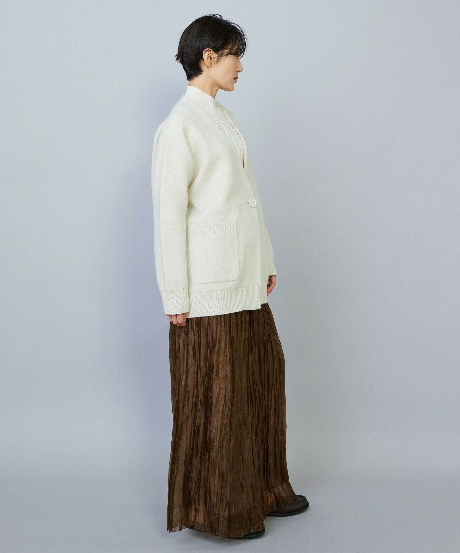 【MOGA】【Lサイズ】ラクーンダブルフェイスジャケットライクカーディガン 詳細画像 ブラック 16