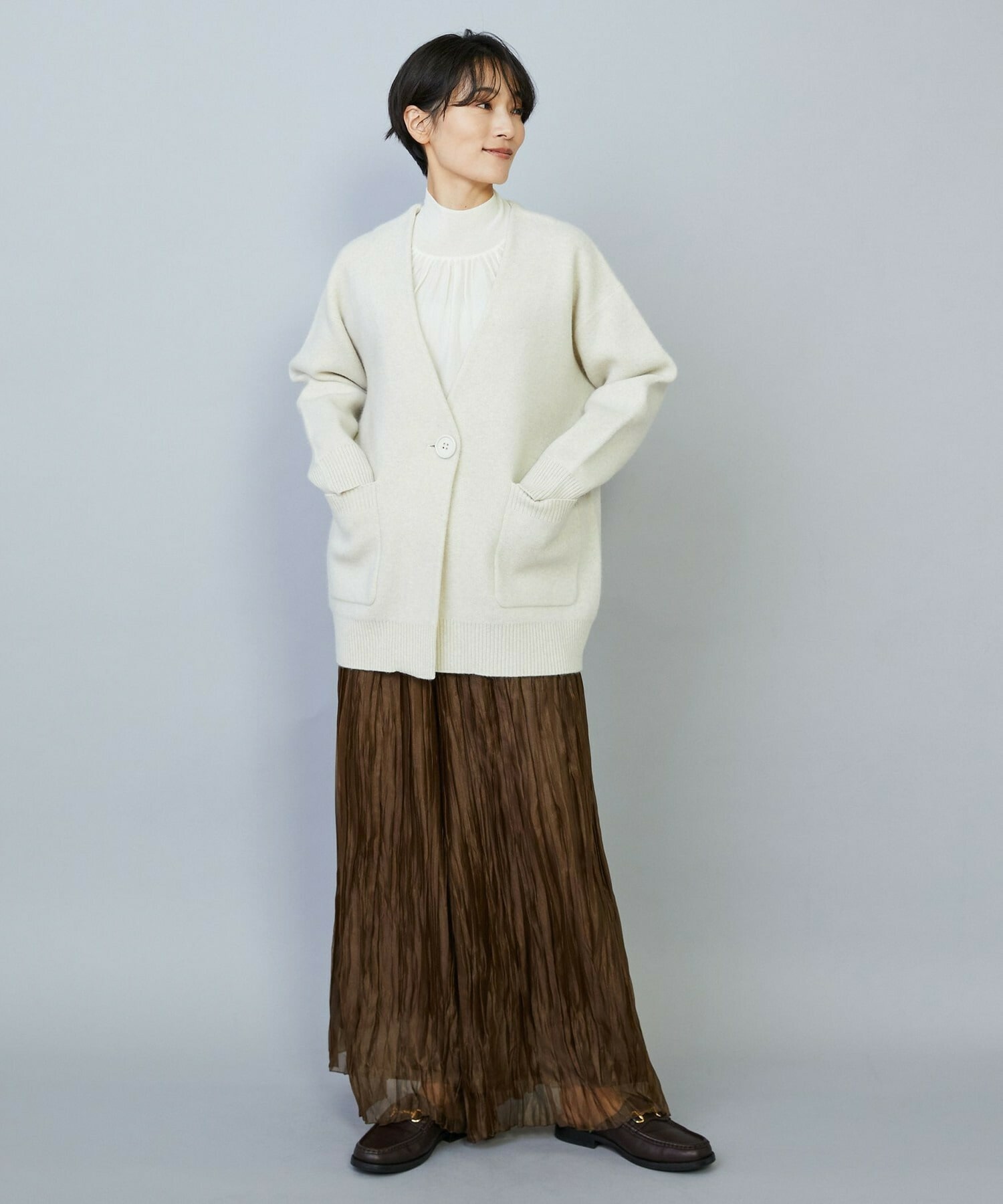 【MOGA】【Lサイズ】ラクーンダブルフェイスジャケットライクカーディガン 詳細画像 ブラック 17