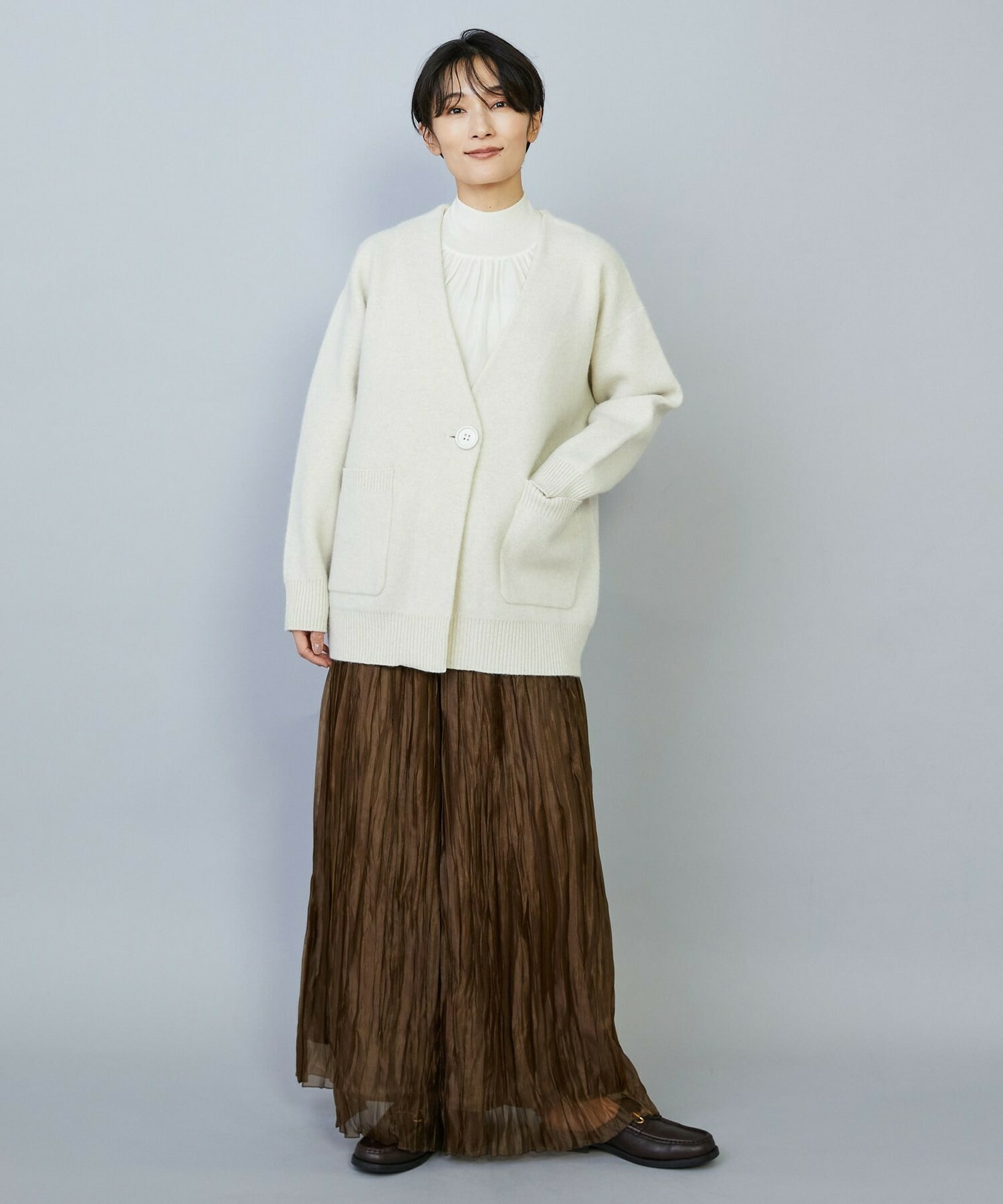 【MOGA】【Lサイズ】ラクーンダブルフェイスジャケットライクカーディガン 詳細画像 ブラック 18