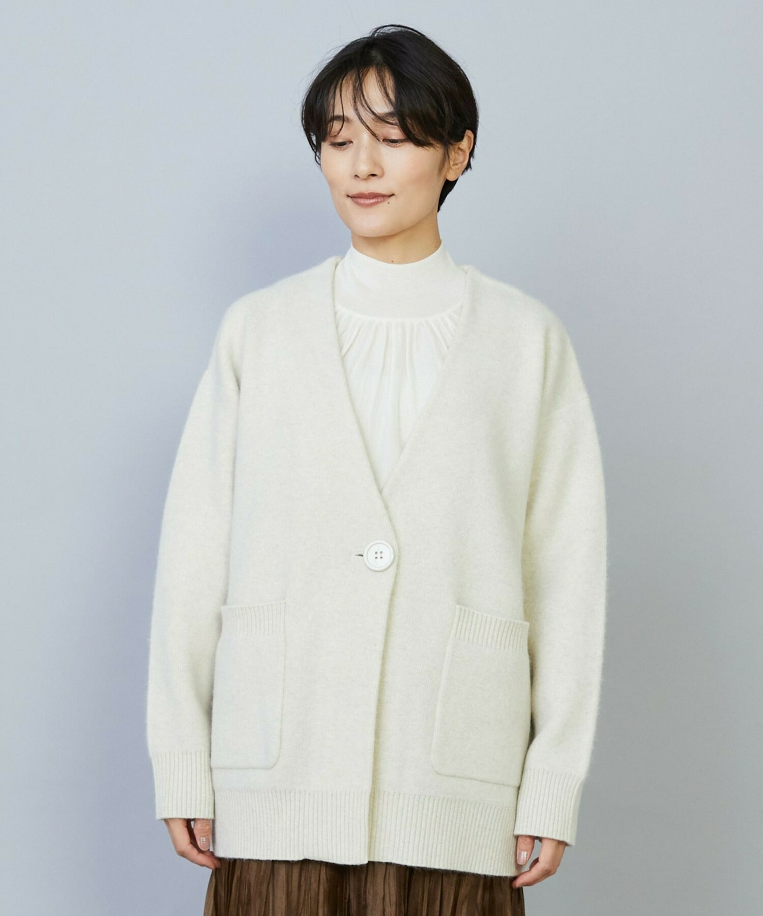 【MOGA】【Lサイズ】ラクーンダブルフェイスジャケットライクカーディガン 詳細画像 ブラック 19