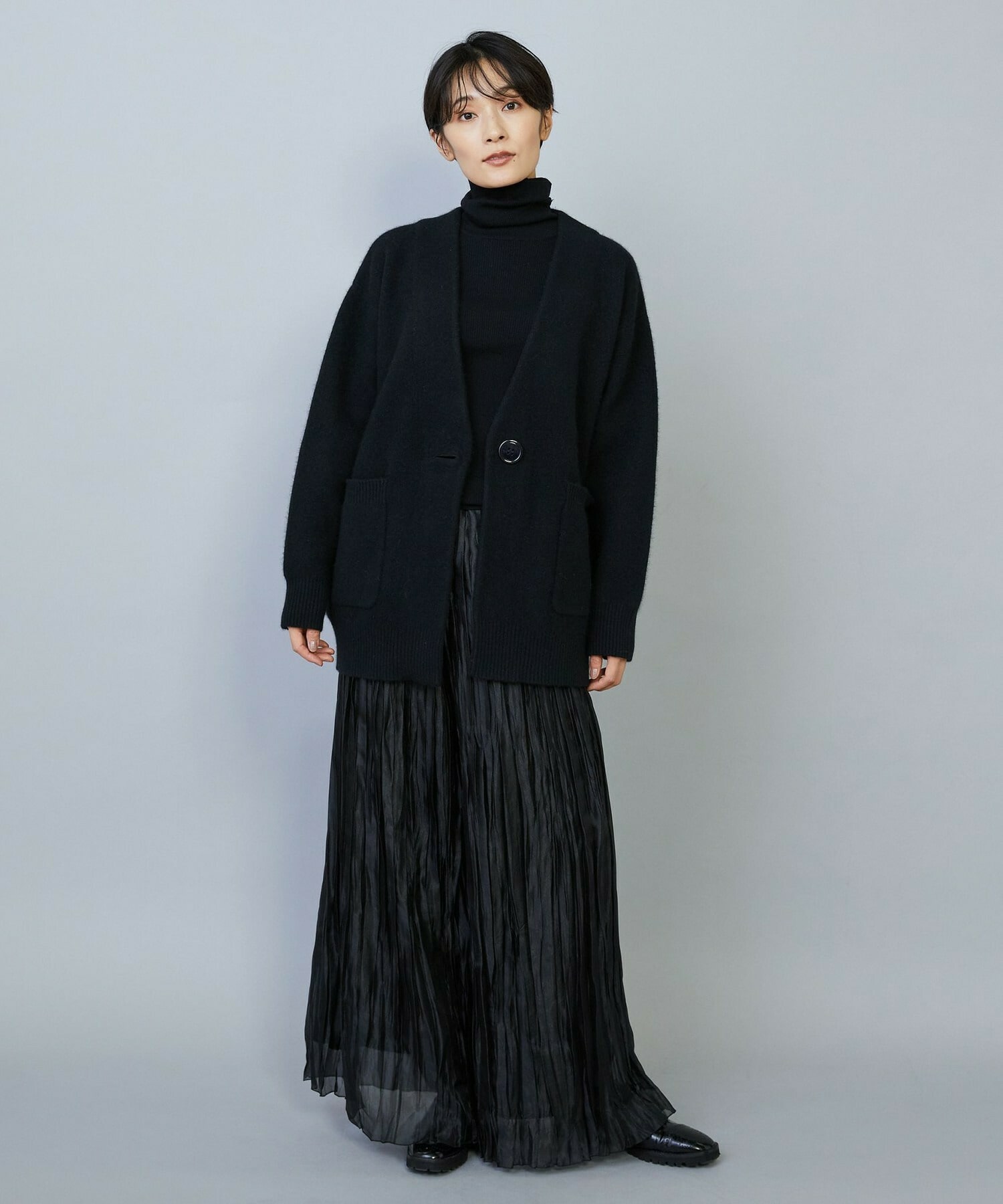 【MOGA】【Lサイズ】ラクーンダブルフェイスジャケットライクカーディガン 詳細画像 ブラック 9