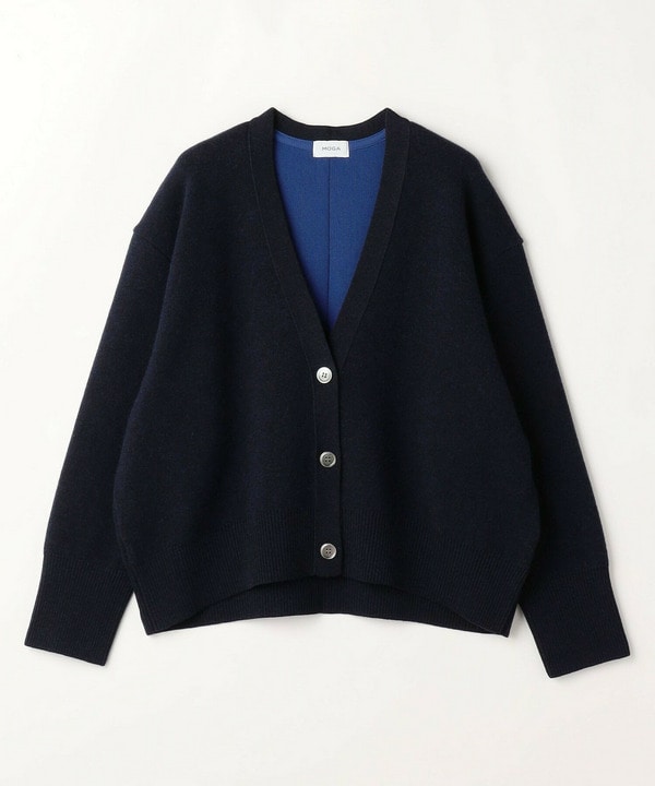 【MOGA】【Lサイズ】WOOLEN×AMOSSA Vネック配色カーディガン