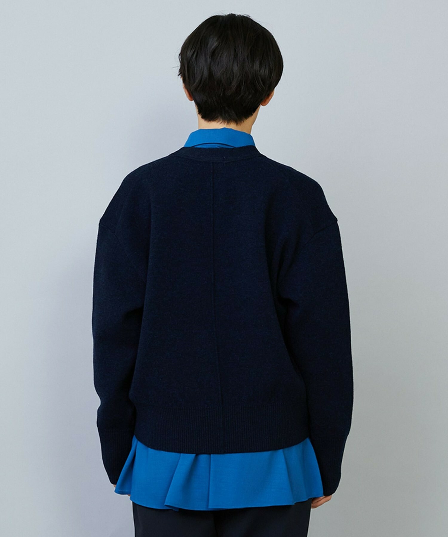 【MOGA】【Lサイズ】WOOLEN×AMOSSA Vネック配色カーディガン 詳細画像 グレー系その他 22