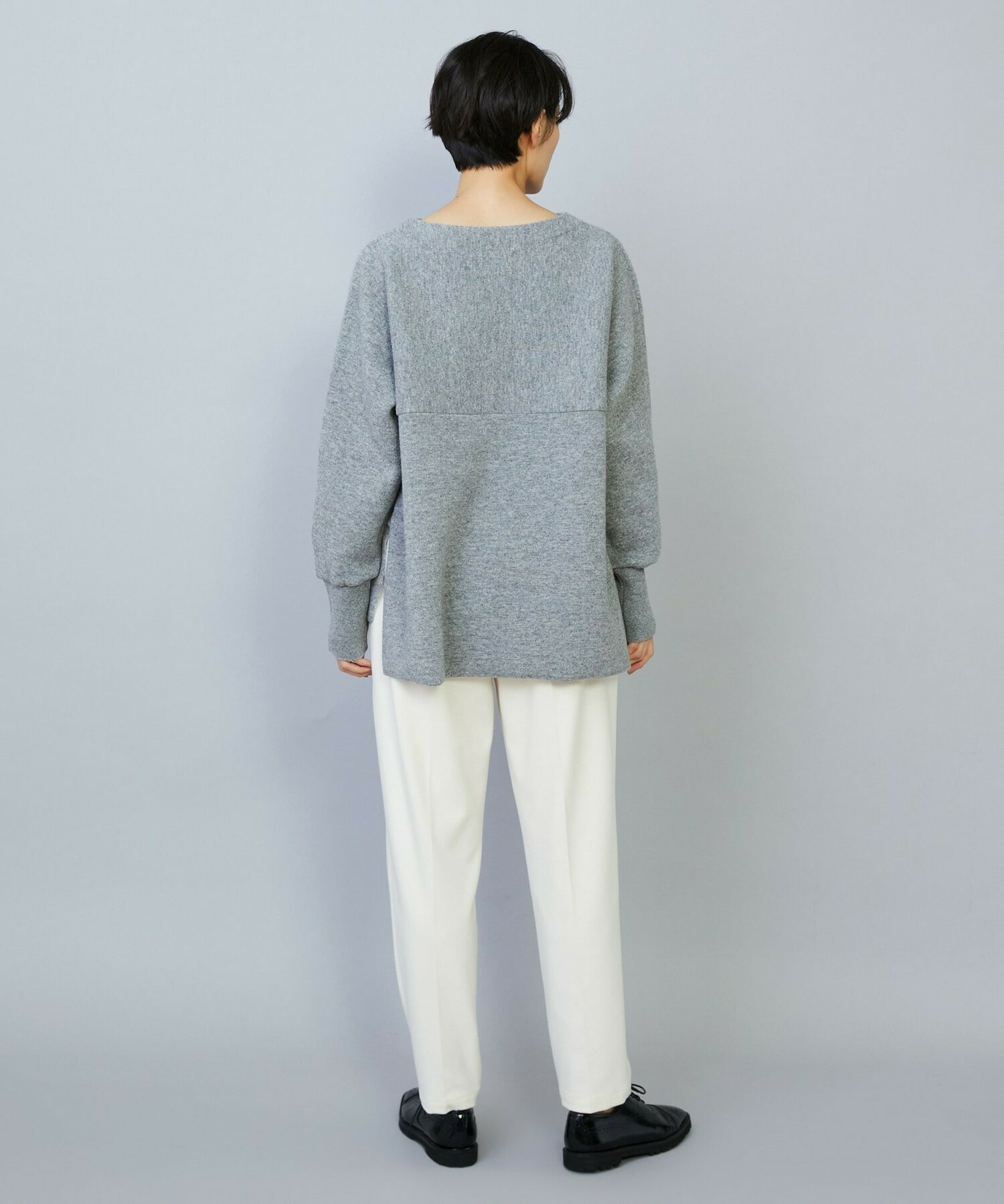 【MOGA】【Lサイズ】WOOLEN×AMOSSA ドルマンスリーブ配色ニット 詳細画像 グレー系その他 15