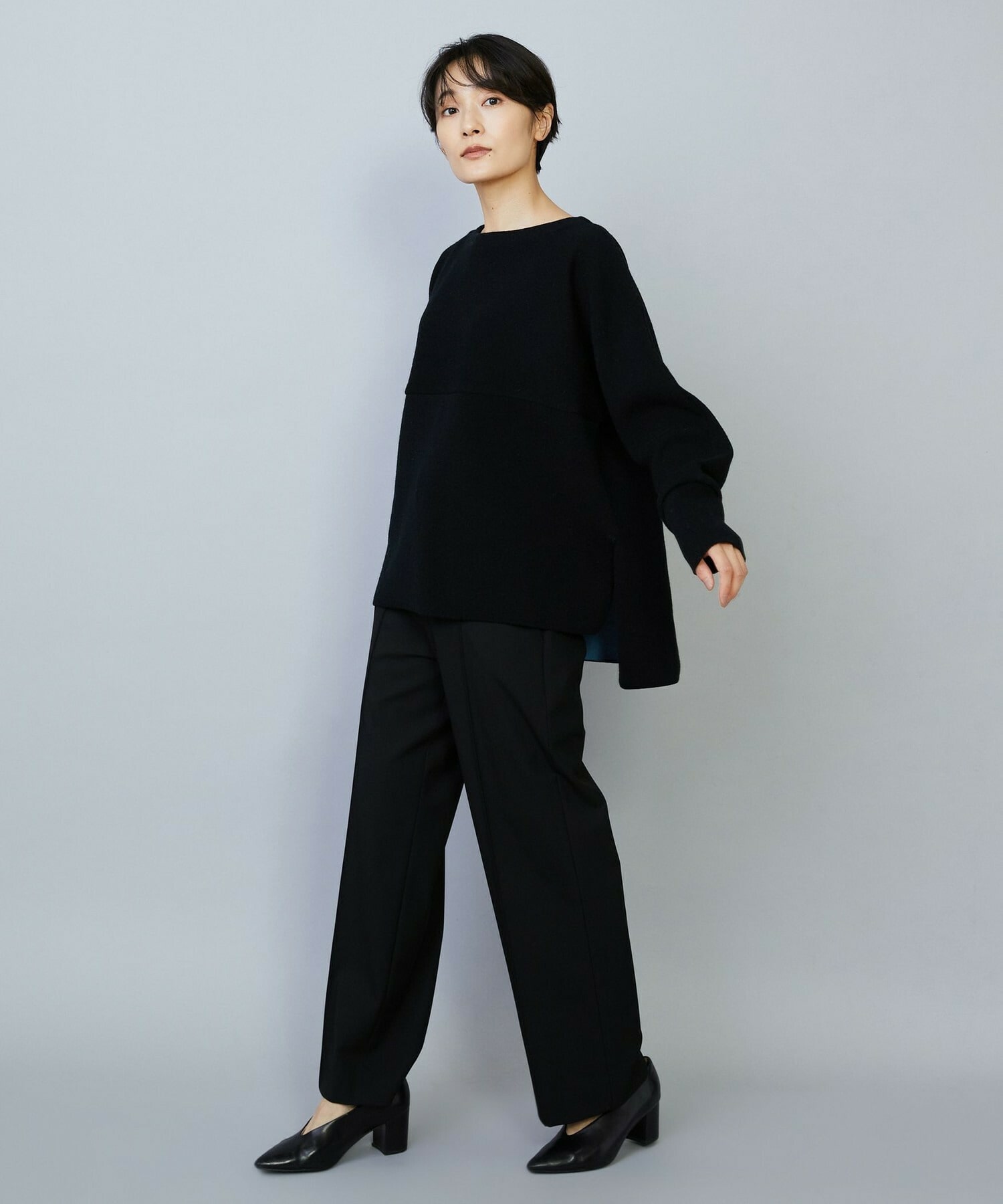 【MOGA】【Lサイズ】WOOLEN×AMOSSA ドルマンスリーブ配色ニット 詳細画像 グレー系その他 7