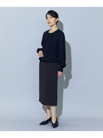 【wb】【Lサイズ】wb トリアセドライジョーゼットストレートタイトスカート 詳細画像 ダークネイビー 10