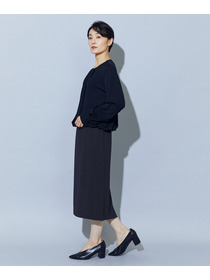 【wb】【Lサイズ】wb トリアセドライジョーゼットストレートタイトスカート 詳細画像 ダークネイビー 12