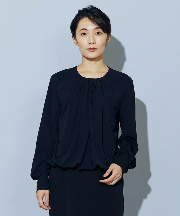 【Lサイズ】wb ビスコーススムースジャージブラウス 詳細画像 ダークネイビー 2