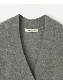 【MOGA】【Lサイズ】クーマラム鹿の子編みVネックカーディガン 詳細画像 グレー 23
