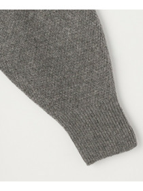 【MOGA】【Lサイズ】クーマラム鹿の子編みVネックカーディガン 詳細画像 グレー 24