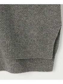 【MOGA】【Lサイズ】クーマラム鹿の子編みVネックカーディガン 詳細画像 グレー 25