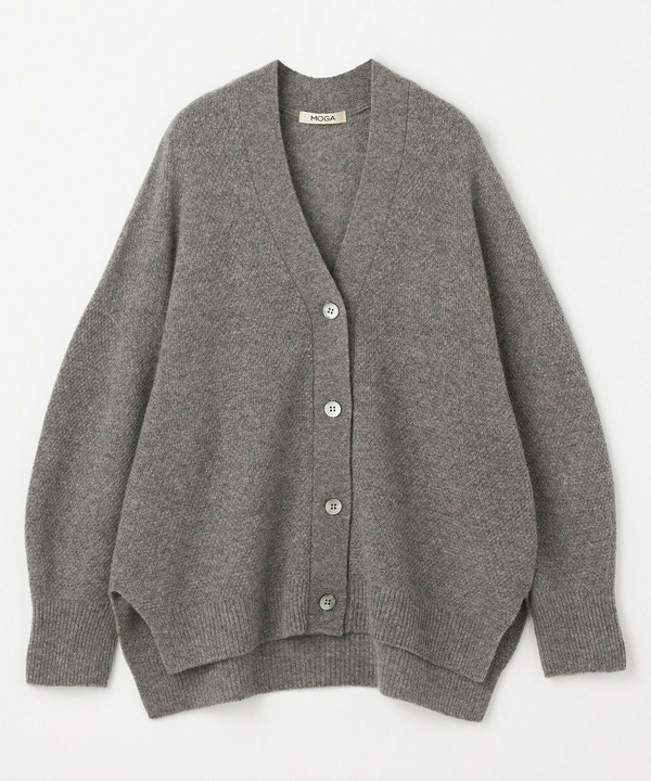 【MOGA】【Lサイズ】クーマラム鹿の子編みVネックカーディガン