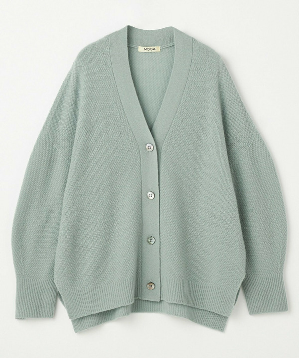 【MOGA】【Lサイズ】クーマラム鹿の子編みVネックカーディガン