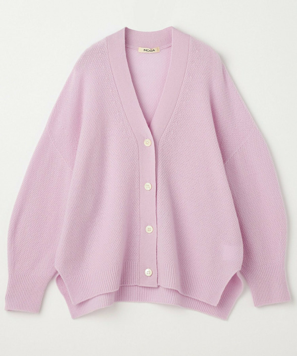 【MOGA】【Lサイズ】クーマラム鹿の子編みVネックカーディガン