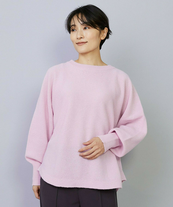 ［eclat 2026年2・3月合併号掲載商品］【Lサイズ】クーマラムラウンドネックニット 詳細画像 ピンク 2