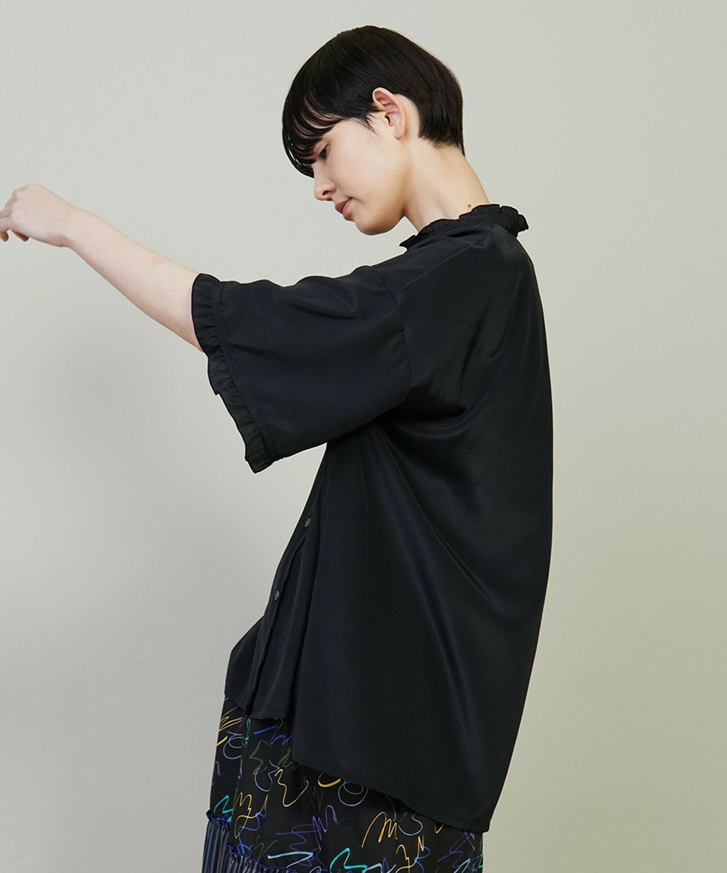 【FRAPBOIS】メローフリル ブラウス 詳細画像 ブラック 16