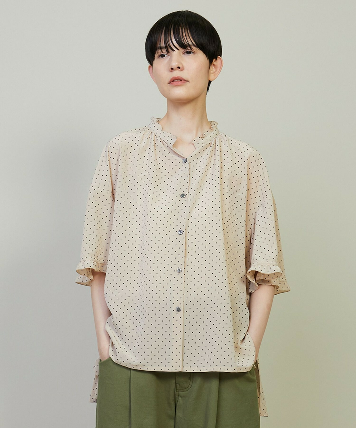 【FRAPBOIS】メローフリル ブラウス 詳細画像 ベージュ 1