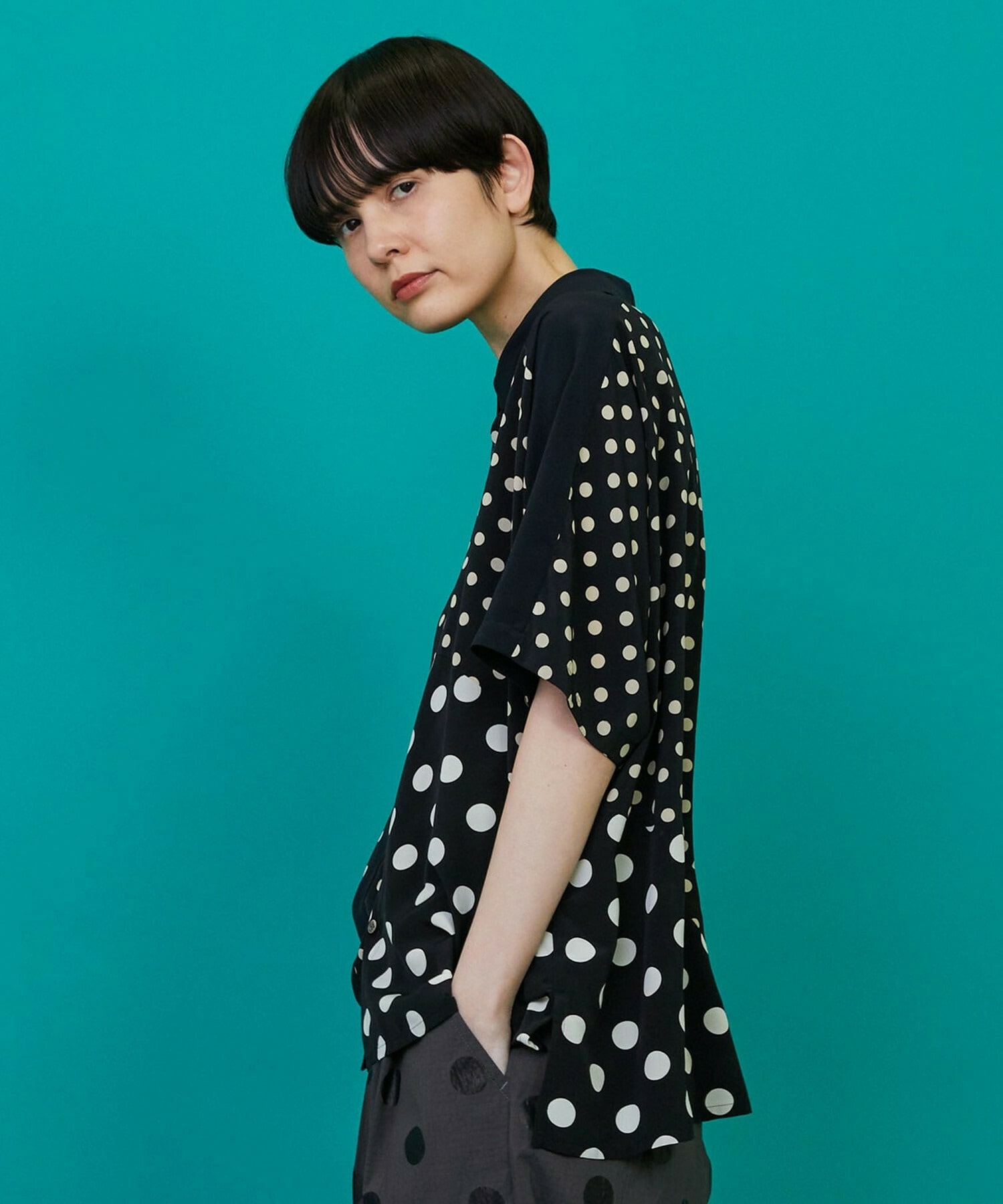 【FRAPBOIS】ドットデシン シャツ 詳細画像 ブラック 12