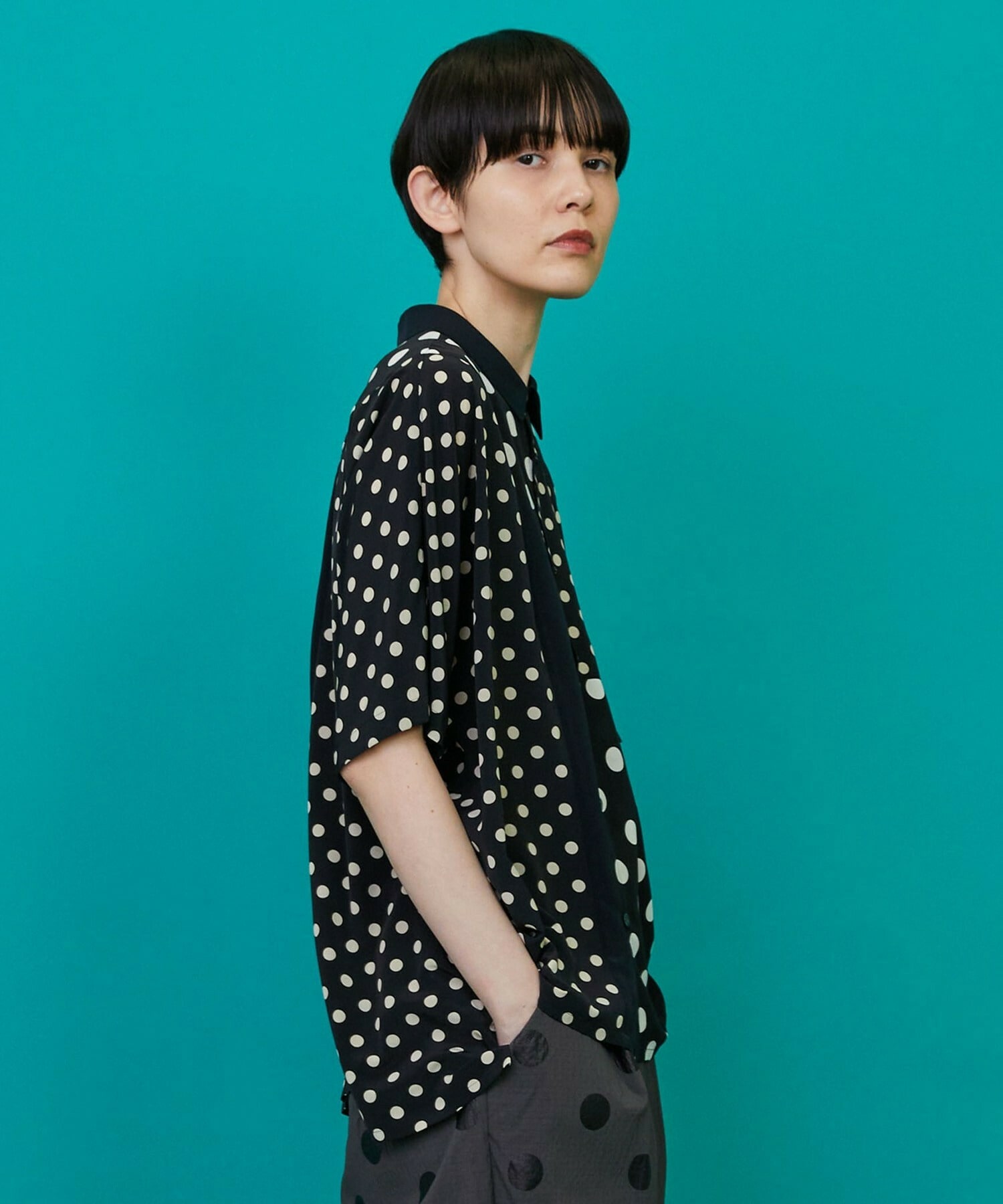 【FRAPBOIS】ドットデシン シャツ 詳細画像 ブラック 14