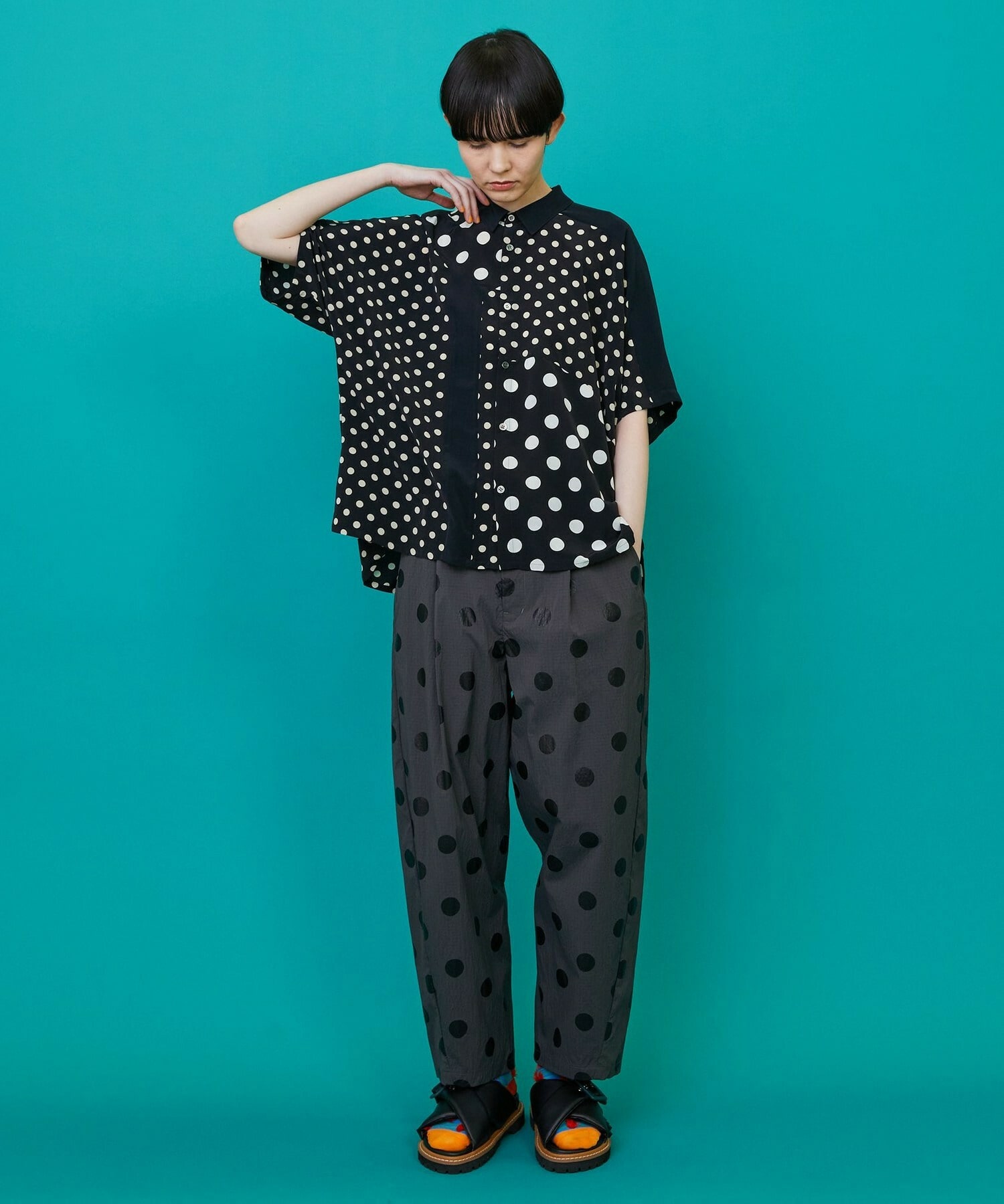 【FRAPBOIS】ドットデシン シャツ 詳細画像 ブラック 16
