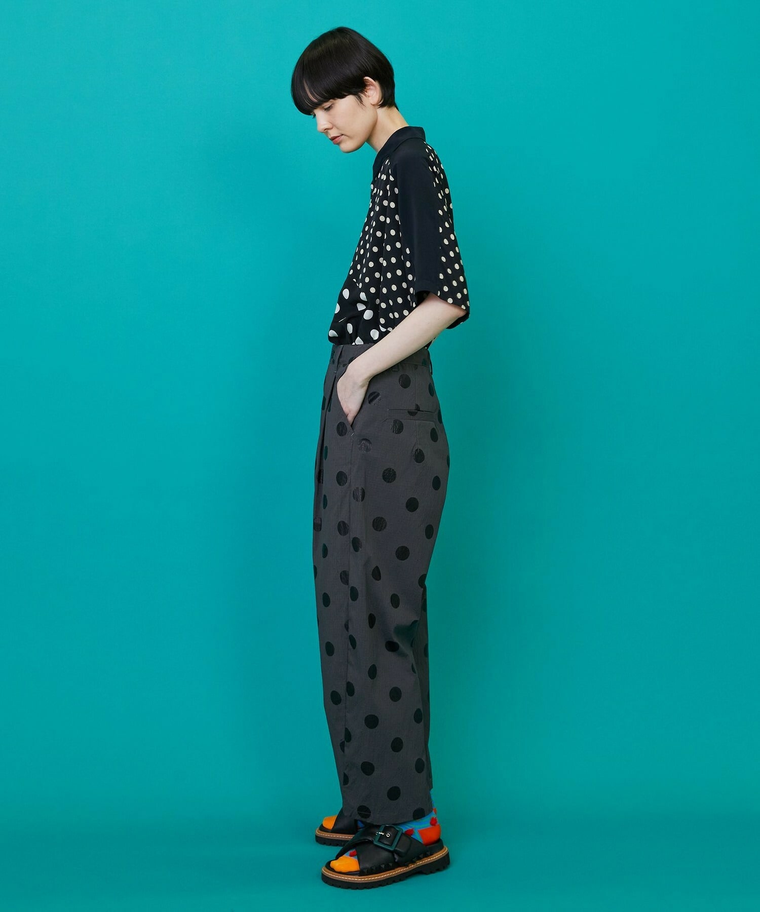 【FRAPBOIS】ドットデシン シャツ 詳細画像 ブラック 18