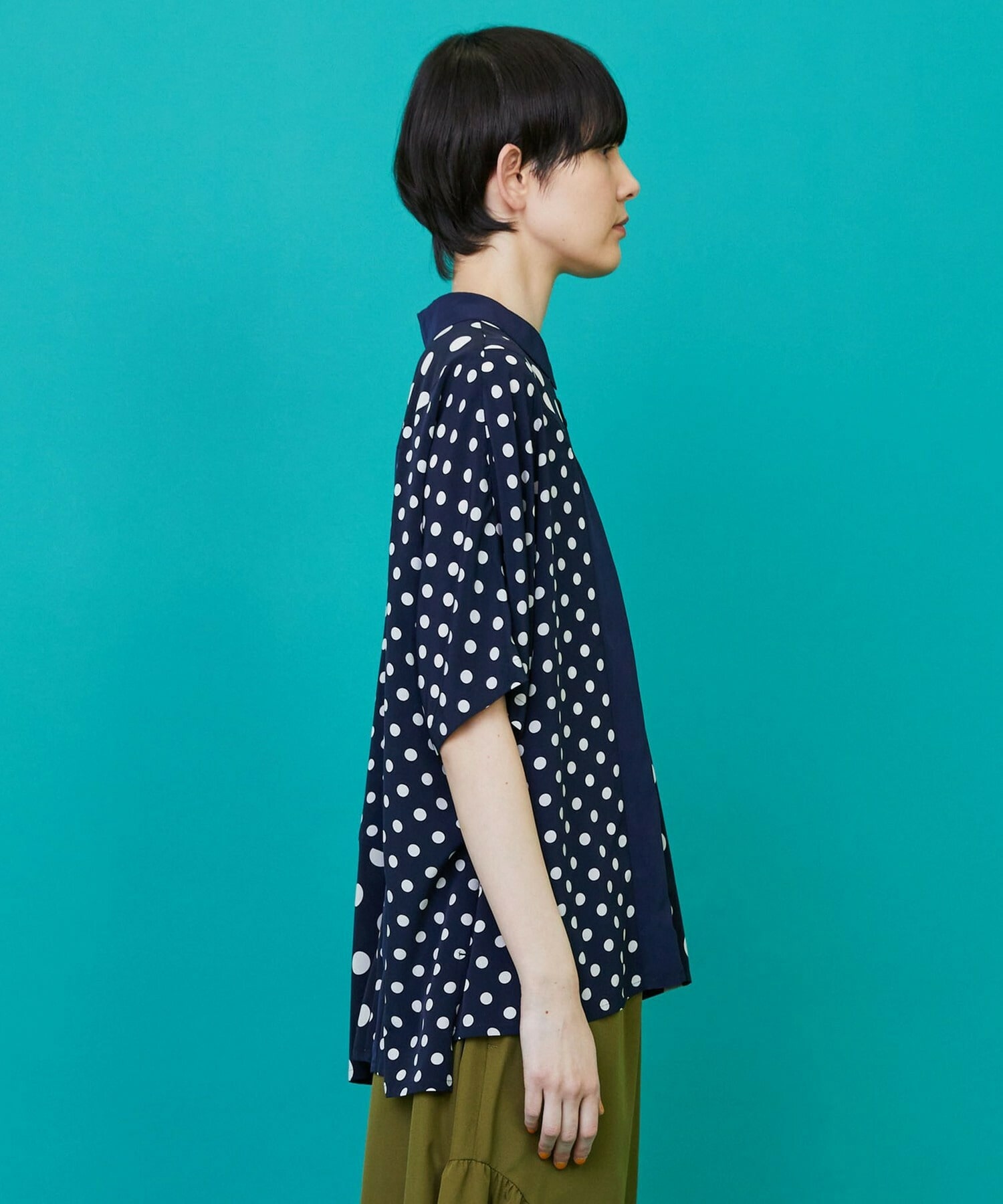 【FRAPBOIS】ドットデシン シャツ 詳細画像 ブラック 3