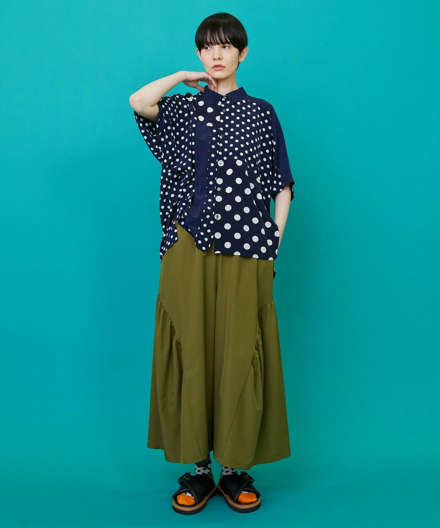 【FRAPBOIS】ドットデシン シャツ 詳細画像 ブラック 7