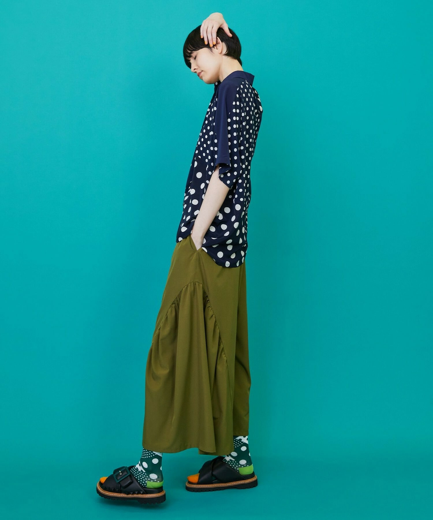 【FRAPBOIS】ドットデシン シャツ 詳細画像 ブラック 9