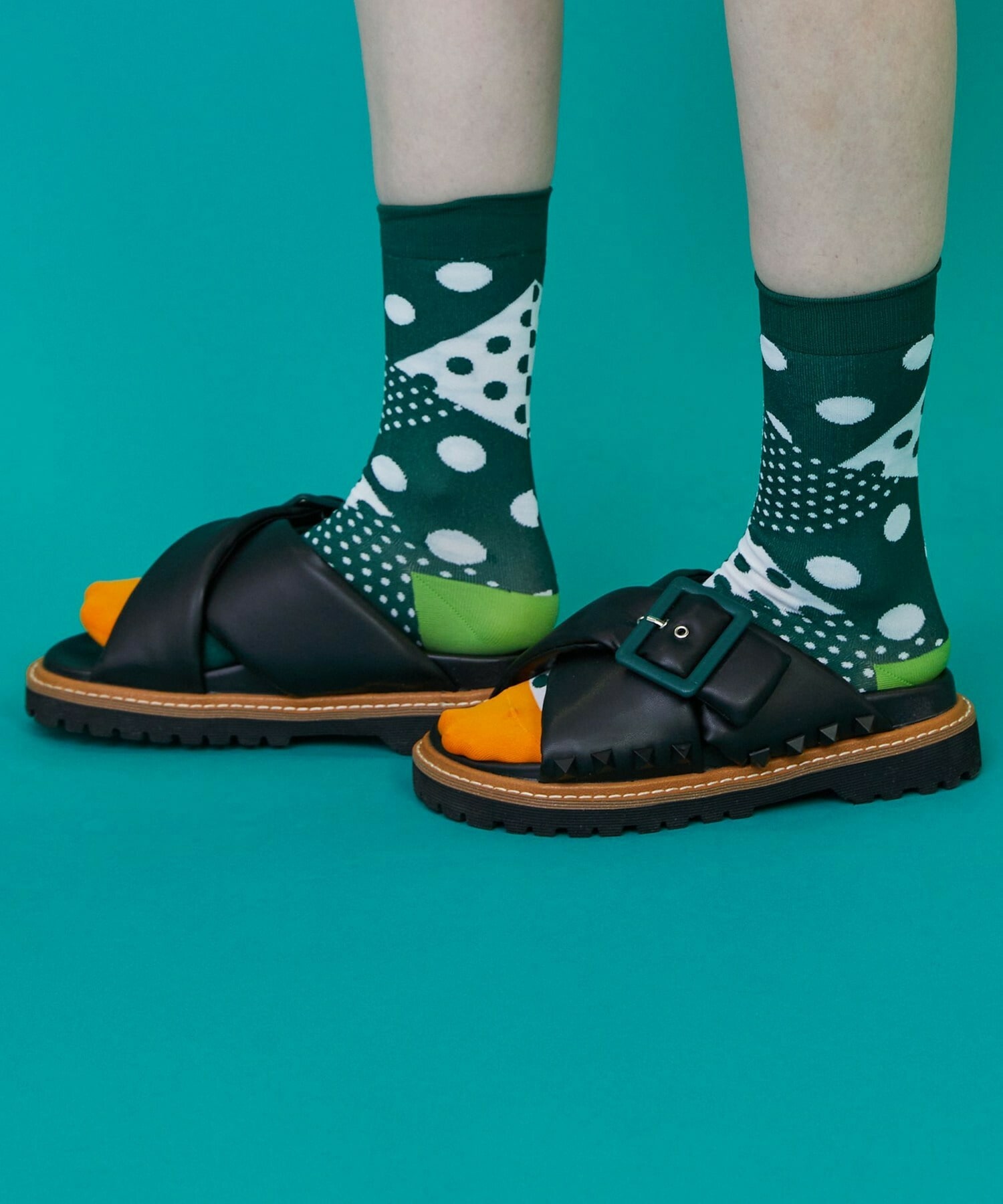 【FRAPBOIS】ミックスドットソックス 詳細画像 ブラック 6