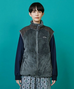 【FRAPBOIS】FRAPBOIS×WILD THINGS シャギーフリースベスト 詳細画像 グレー 1