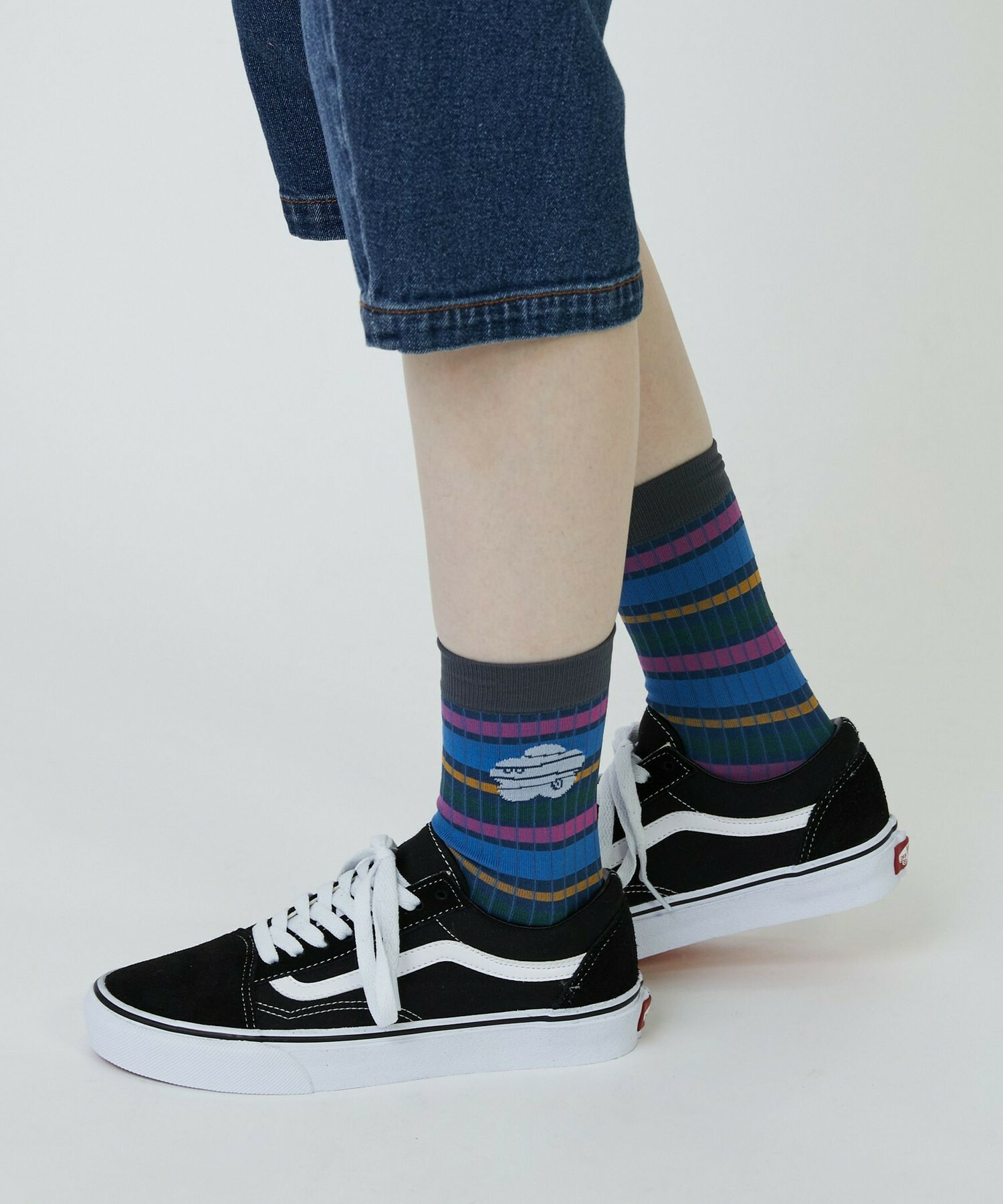 【FRAPBOIS PARK】マルチボーダーソックス 詳細画像 ネイビー 14
