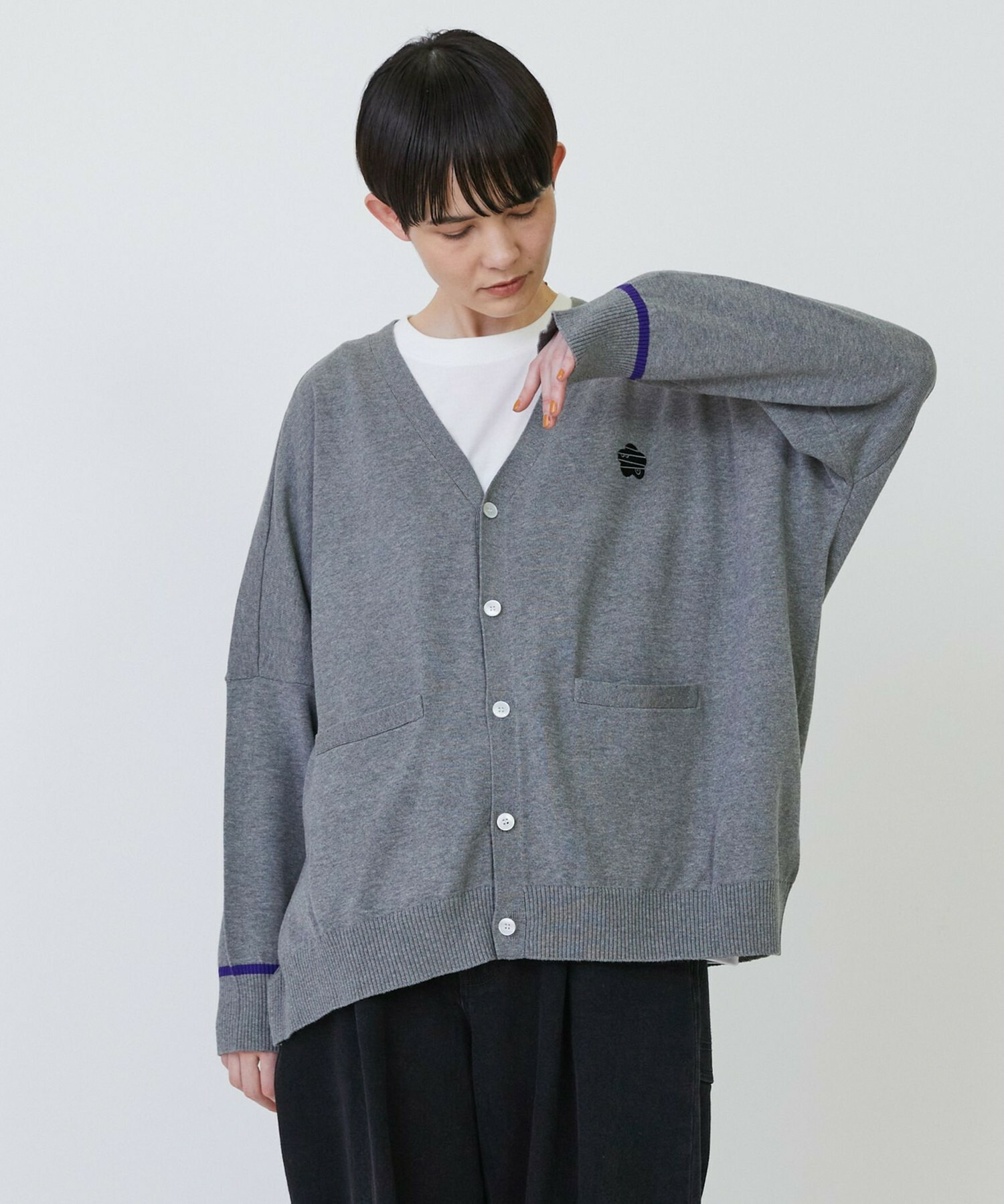 【FRAPBOIS PARK】マークカーデ2 詳細画像 グレー 1