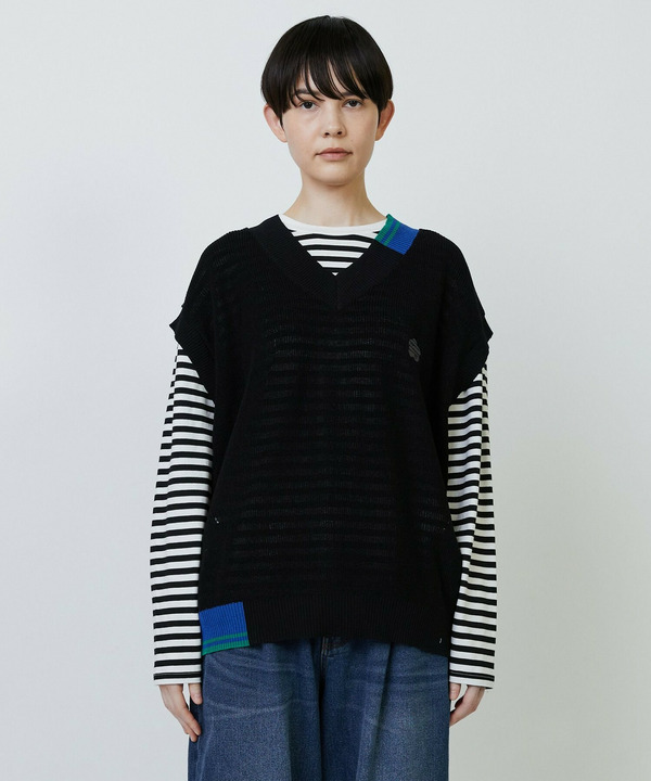 ［レッド：秋祭り2025限定カラー］ニットベスト 詳細画像 ブラック 1