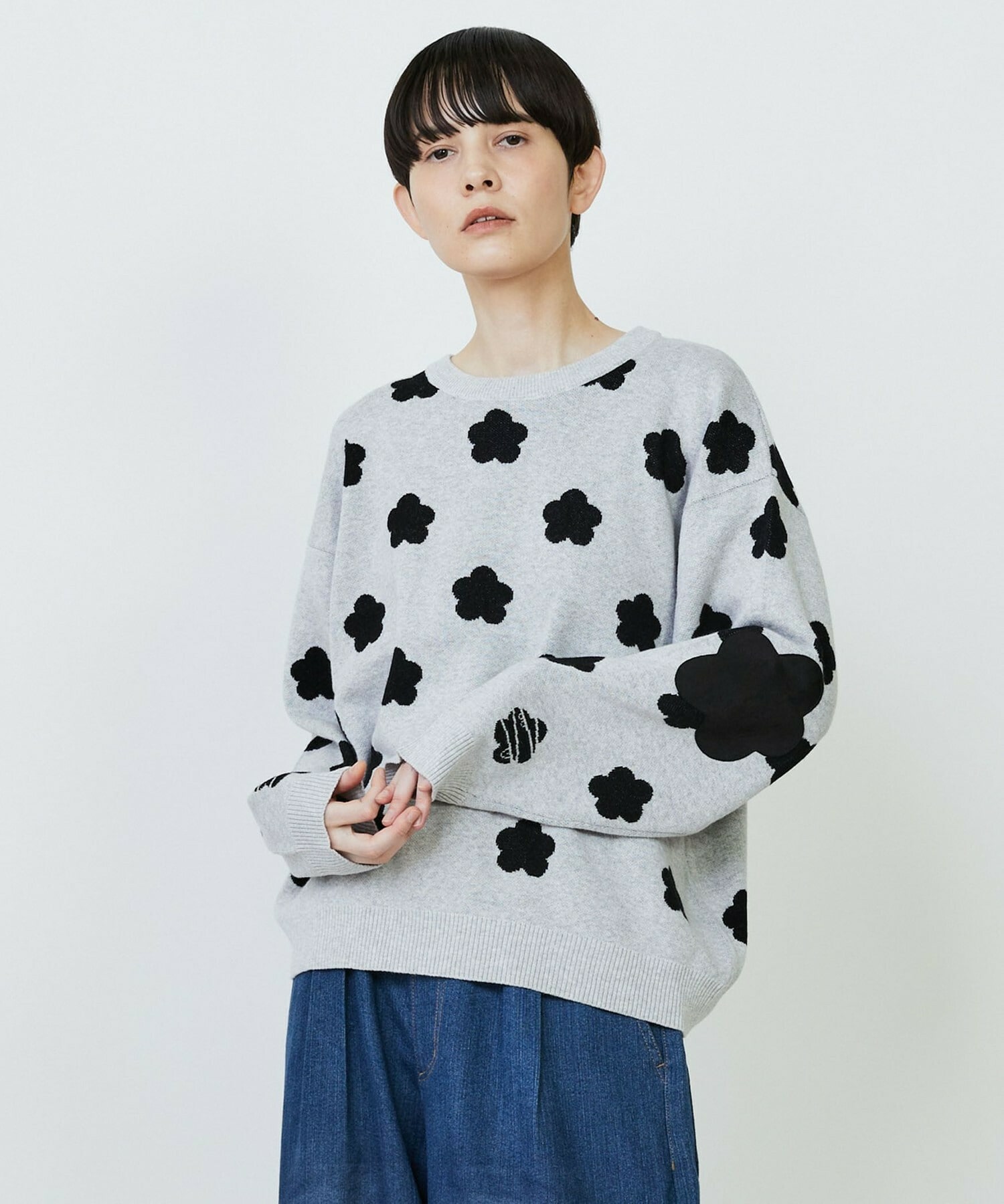 【FRAPBOIS PARK】パーキーマークニット2 詳細画像 ライトグレー 1