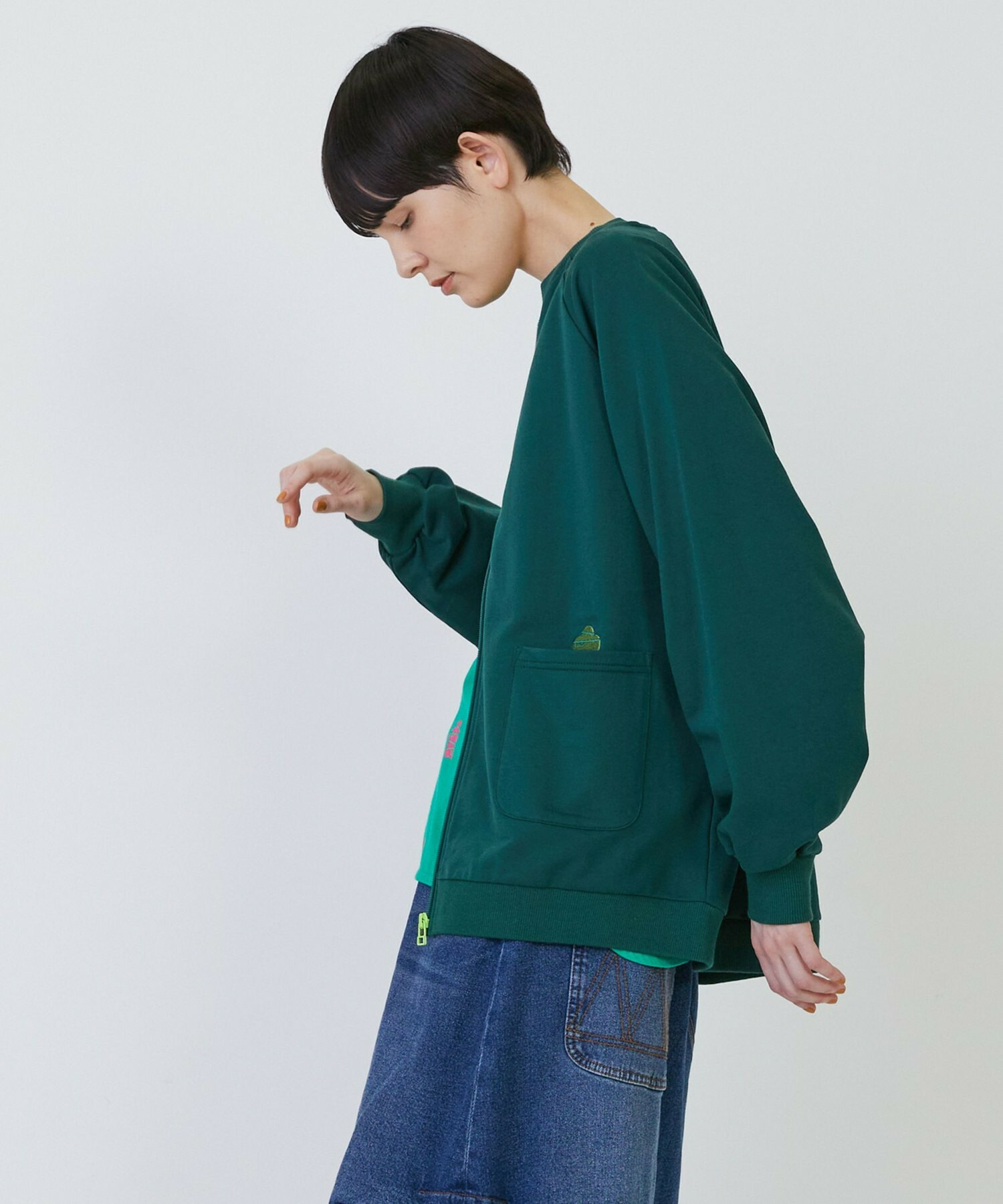 【FRAPBOIS PARK】［グリーン：秋祭り2025限定カラー］ジップカーデ2 詳細画像 ブラック 11