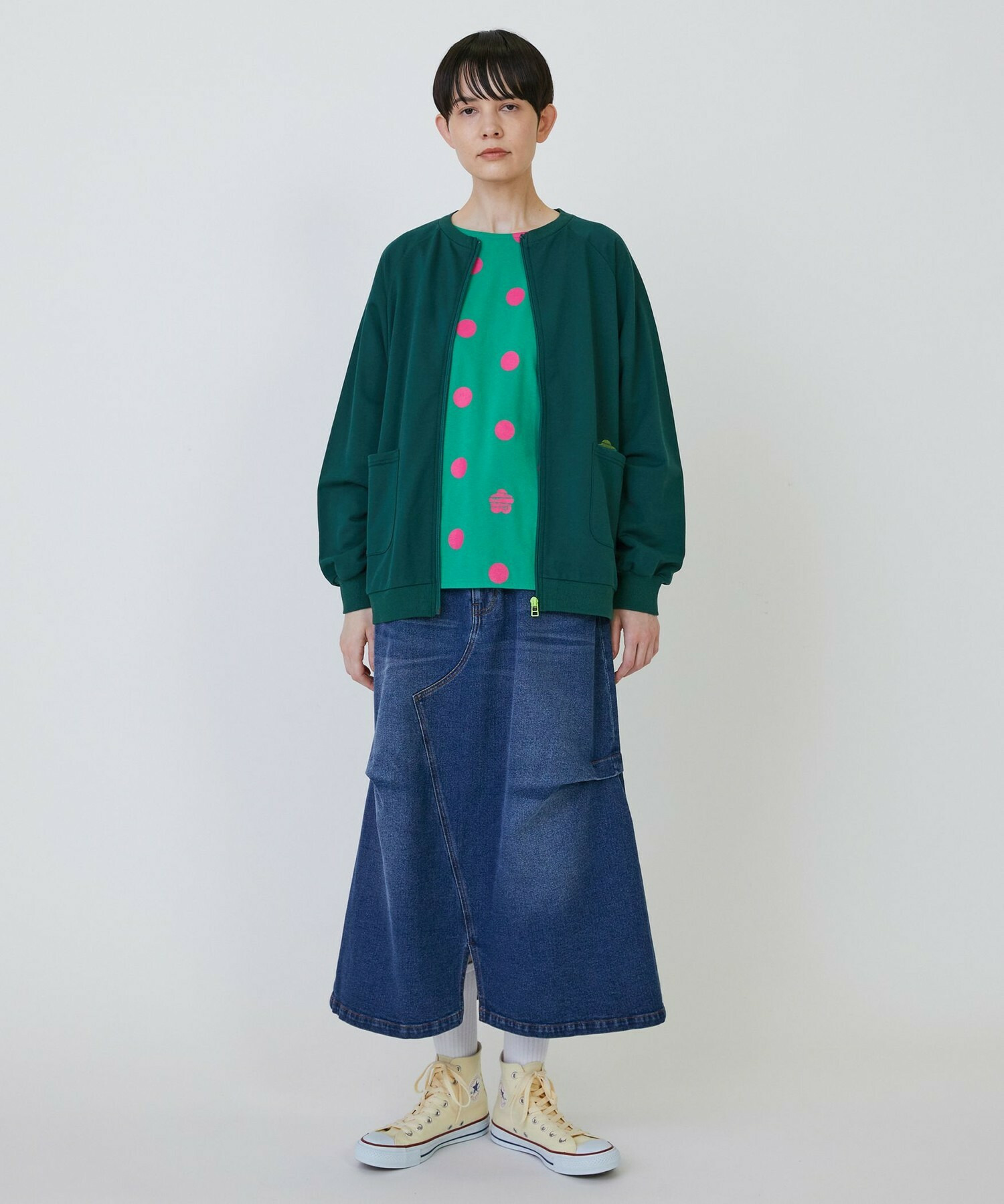 【FRAPBOIS PARK】［グリーン：秋祭り2025限定カラー］ジップカーデ2 詳細画像 ブラック 18